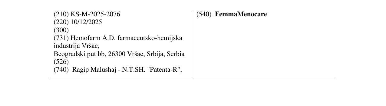 Zëri i markës FemmaMenocare në buletin