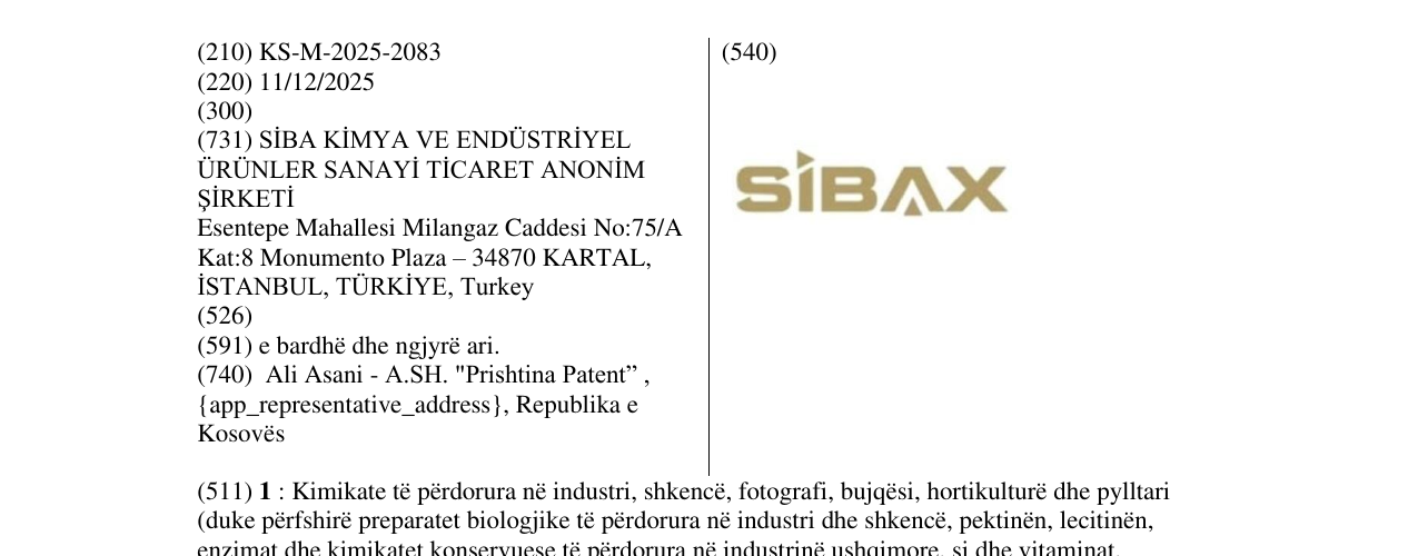 Zëri i markës SIBAX në buletin