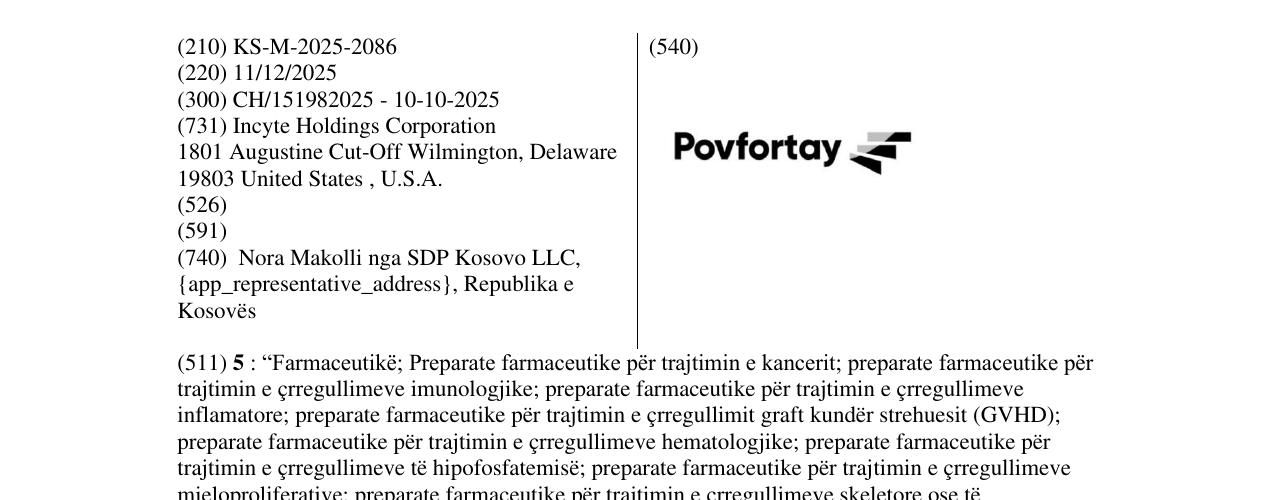 Zëri i markës Povfortay në buletin