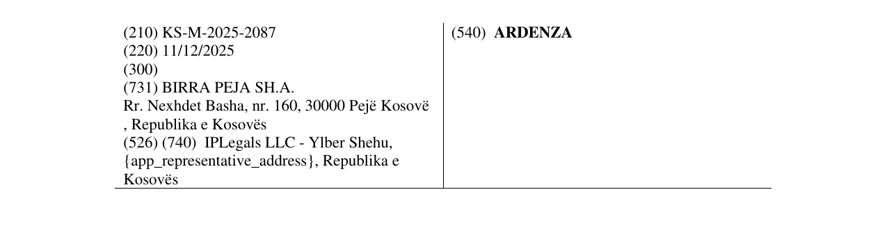 Zëri i markës ARDENZA në buletin