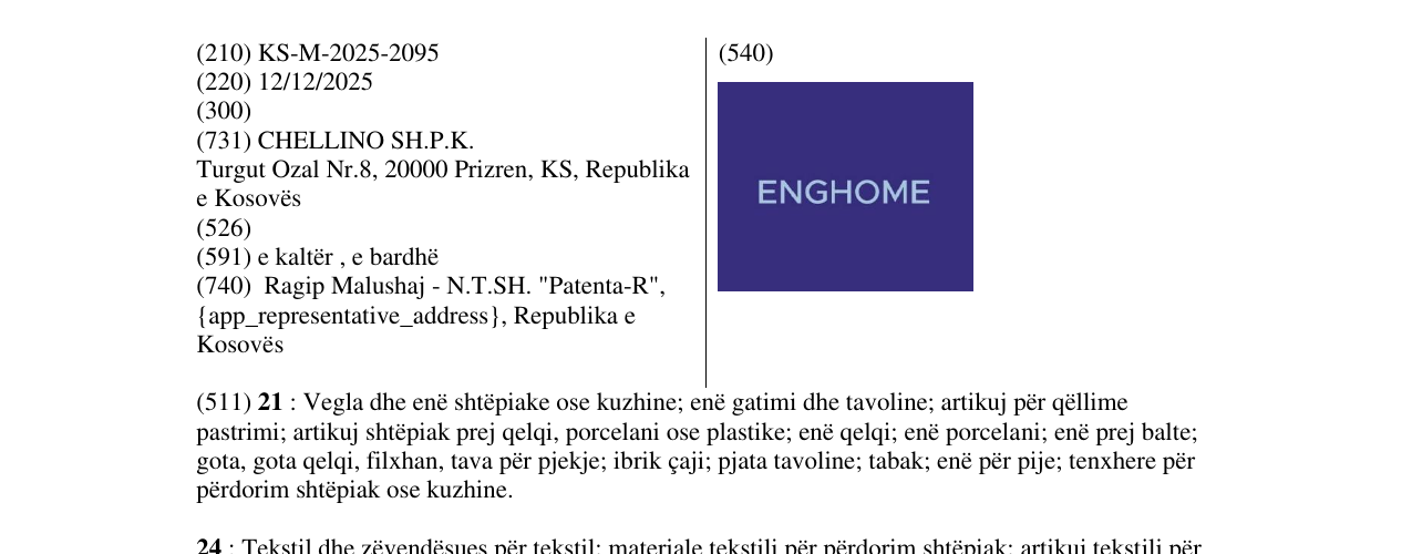 Zëri i markës ENGHOME në buletin