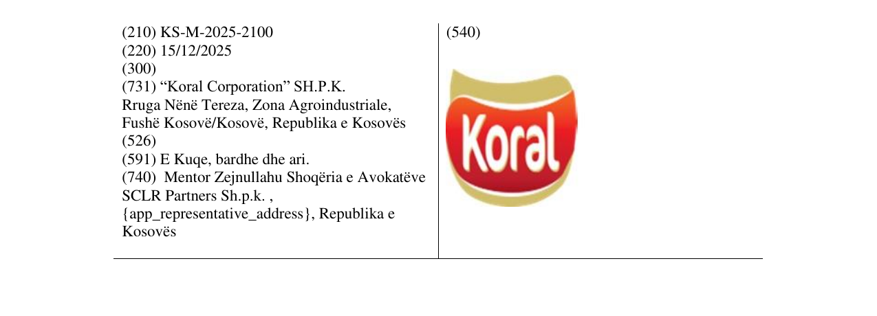 Zëri i markës Koral në buletin