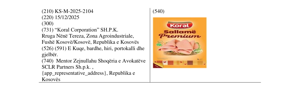 Zëri i markës Koral në buletin