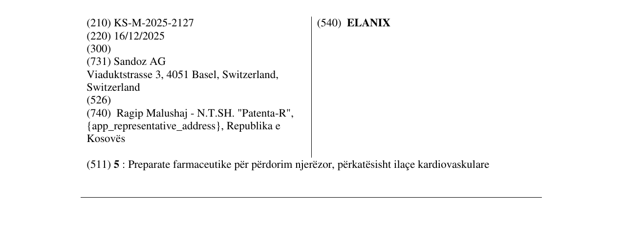 Zëri i markës ELANIX në buletin