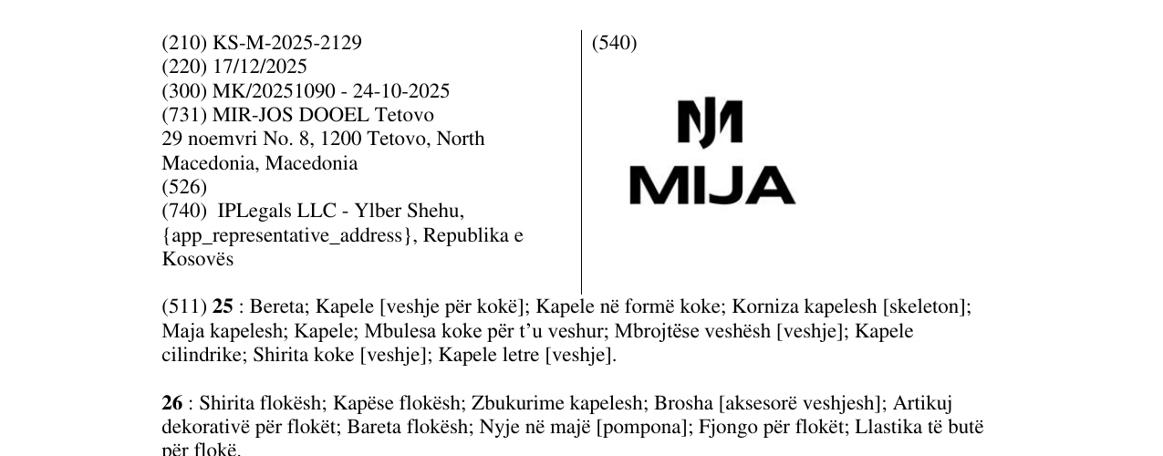 Zëri i markës MIJA në buletin