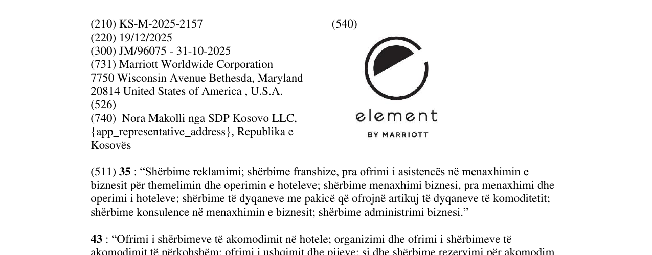 Zëri i markës element BY MARIOT në buletin