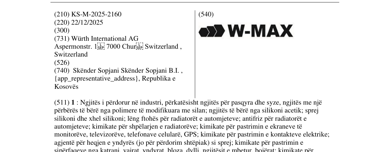 Zëri i markës W-MAX në buletin