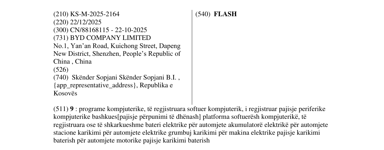 Zëri i markës FLASH në buletin