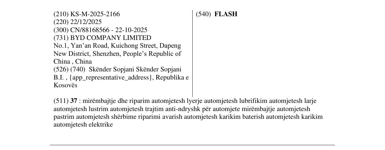 Zëri i markës FLASH në buletin