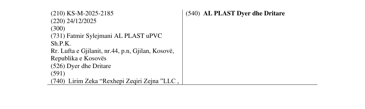 Zëri i markës AL PLAST Dyer dhe Dritare në buletin