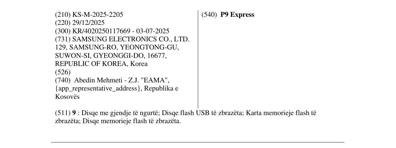 Zëri i markës P9 Express në buletin