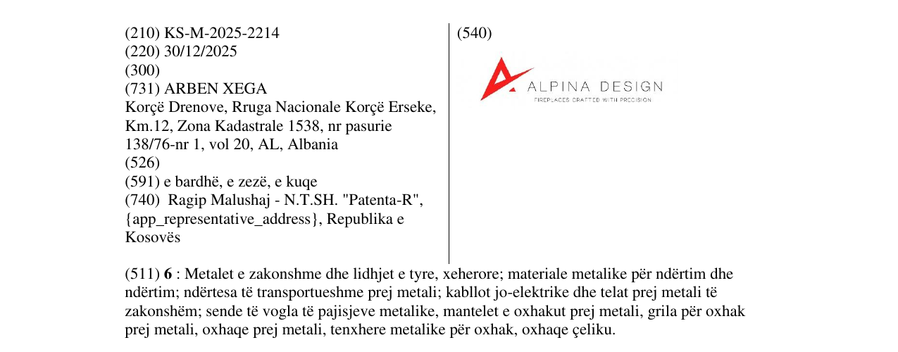 Zëri i markës Alpina Design në buletin
