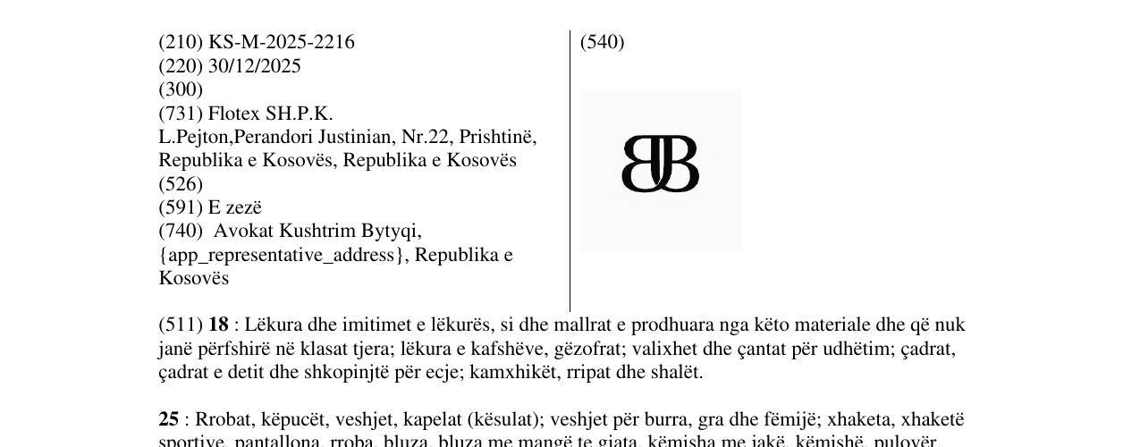 Zëri i markës BB në buletin