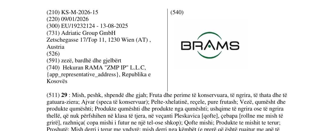 Zëri i markës BRAMS në buletin
