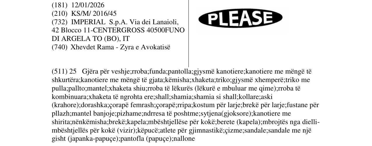 Zëri i markës PLEASE në buletin