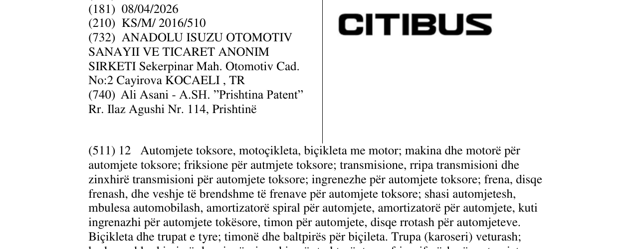 Zëri i markës CITIBUS në buletin