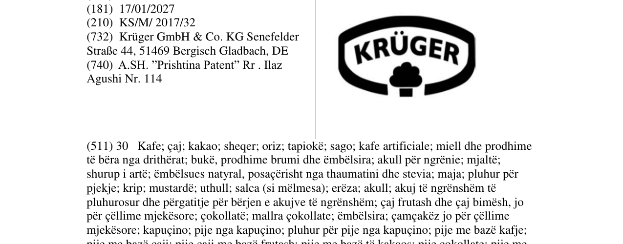 Zëri i markës KRUGER në buletin