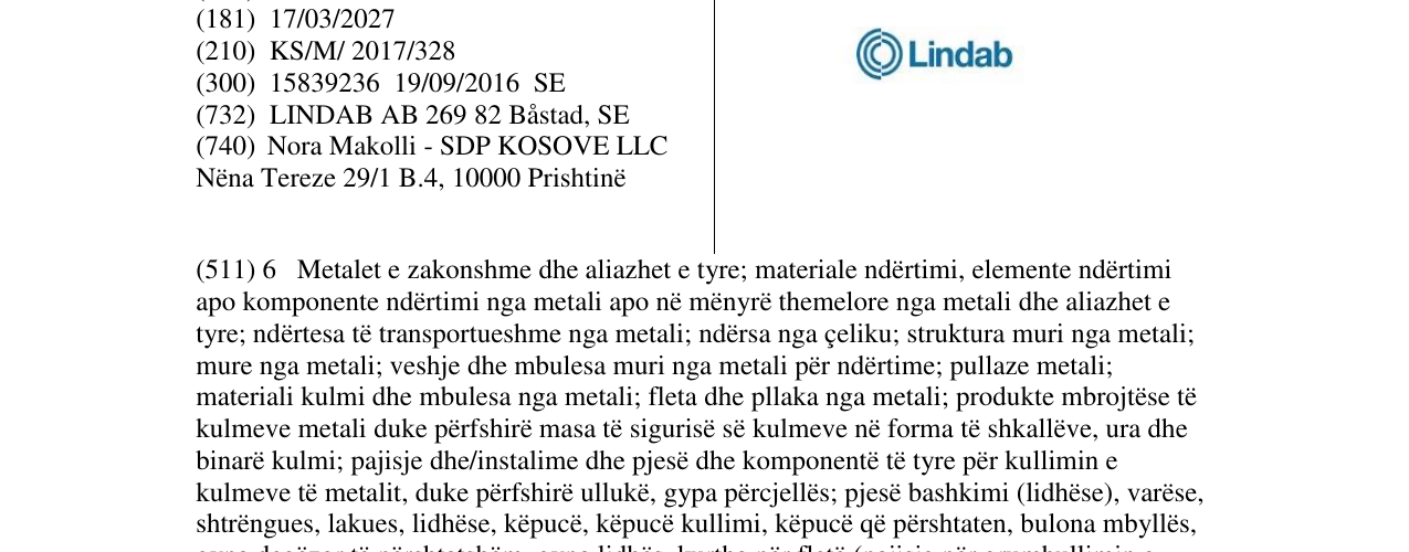 Zëri i markës Lindab në buletin
