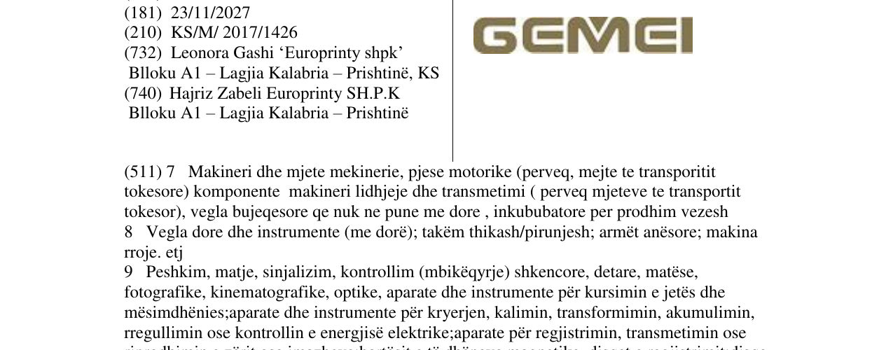 Zëri i markës GEMEL në buletin