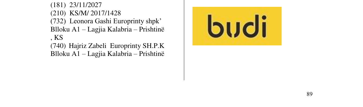 Zëri i markës Markë figurative në buletin