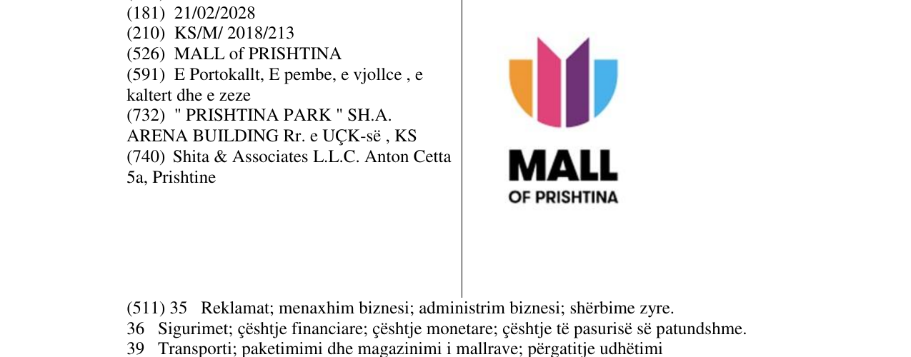 Zëri i markës MALL of PRISHTINA në buletin