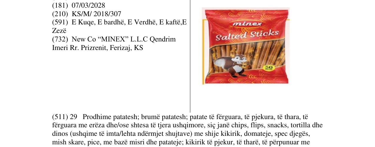 Zëri i markës Salted Sticks në buletin