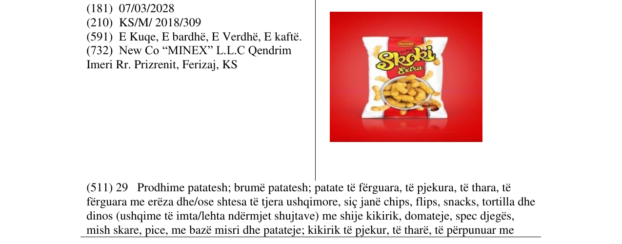 Zëri i markës Skoki Extra në buletin