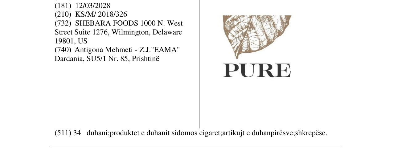 Zëri i markës PURE në buletin