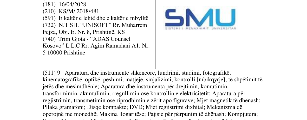 Zëri i markës SMU Sistemi i Menaxhimit Universitar në buletin