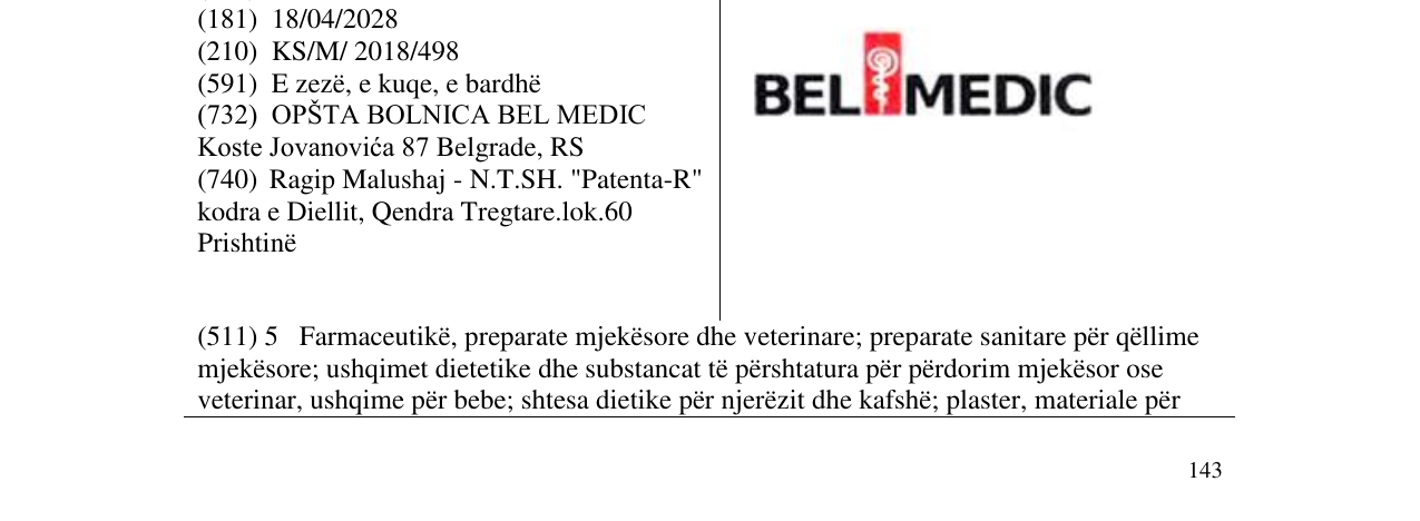 Zëri i markës BELMEDIC në buletin