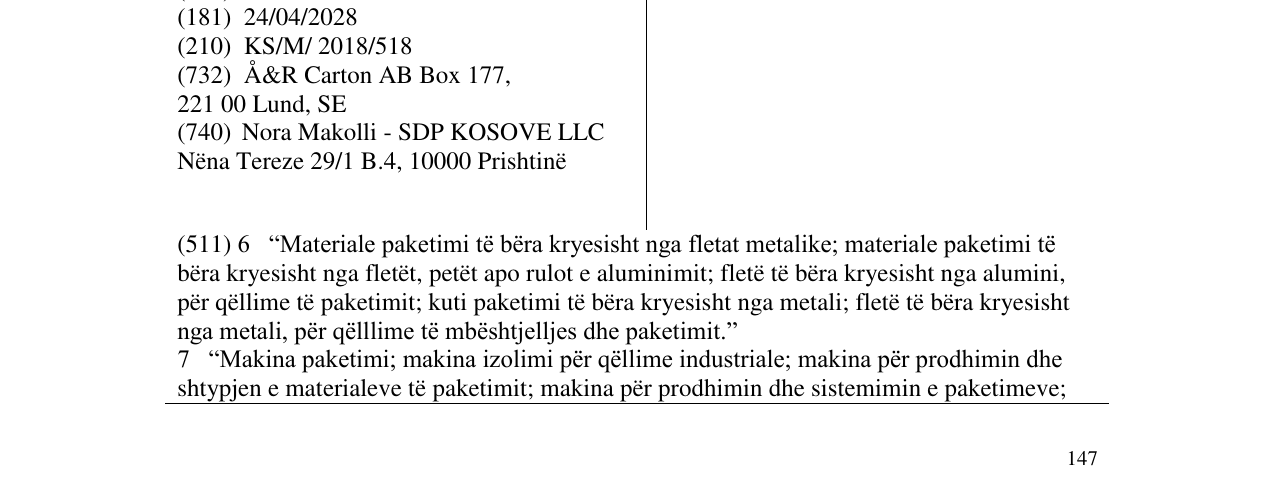 Zëri i markës CEKACAN në buletin