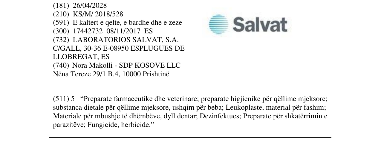 Zëri i markës Salvat në buletin