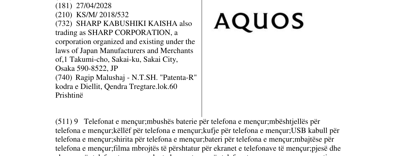 Zëri i markës AQUOS në buletin