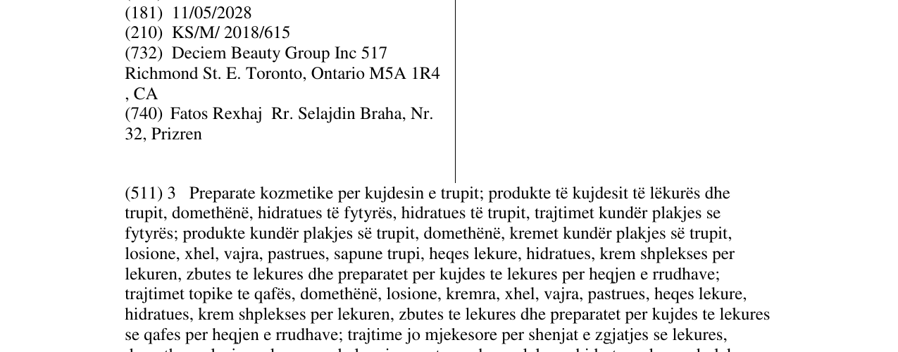 Zëri i markës THE ORDINARY në buletin