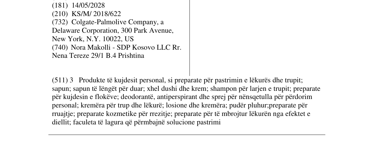 Zëri i markës PALMOLIVE CLAY + PURITY në buletin
