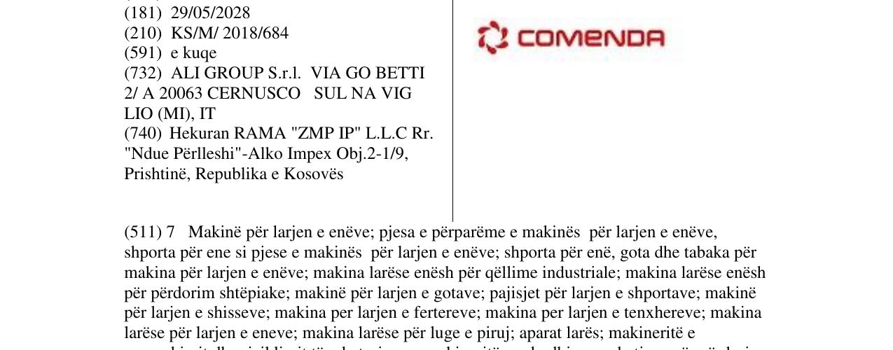 Zëri i markës Markë figurative në buletin