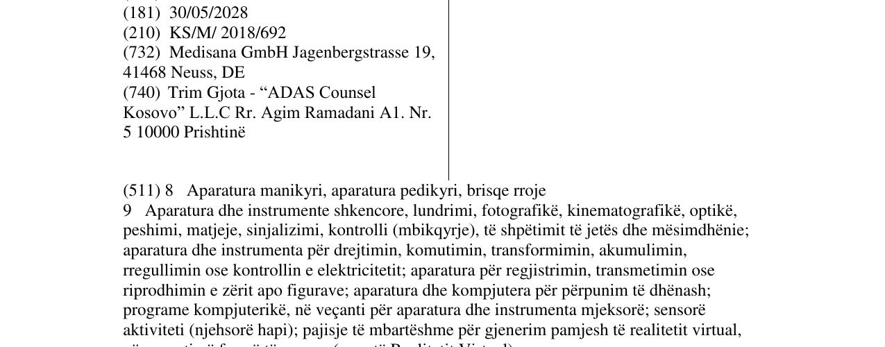 Zëri i markës Medisana në buletin