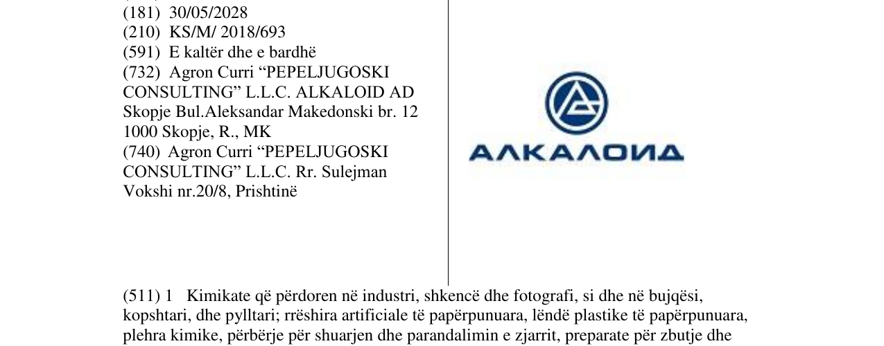 Zëri i markës Markë figurative në buletin