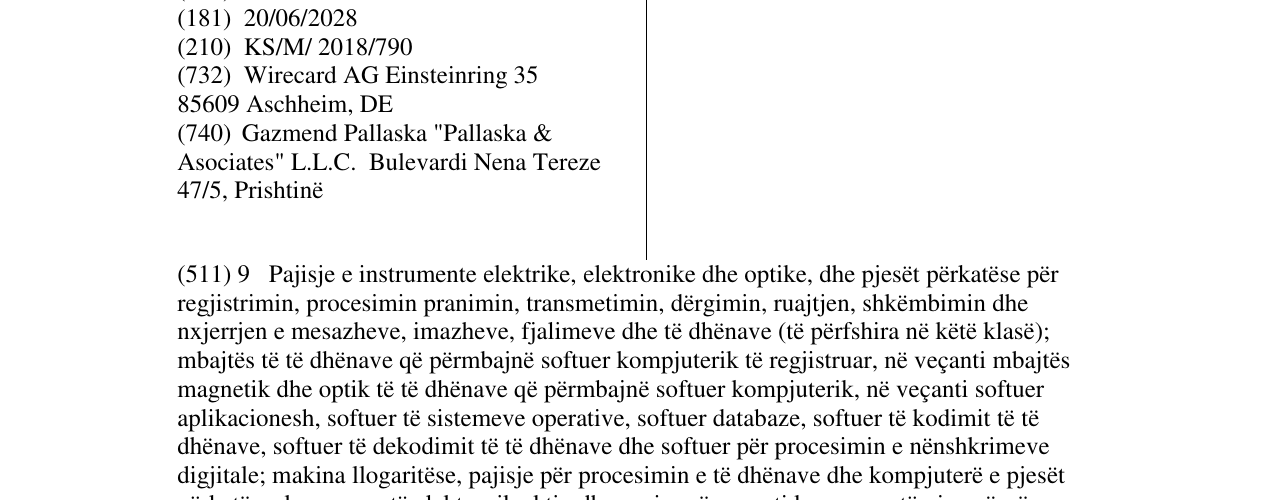 Zëri i markës WIRECARD në buletin