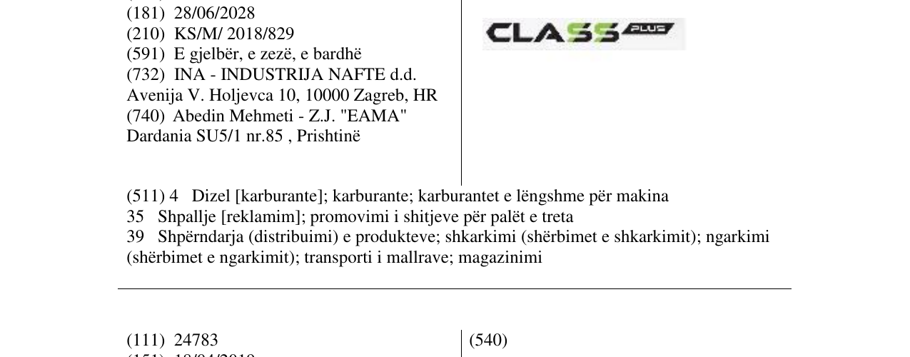 Zëri i markës CLASS në buletin