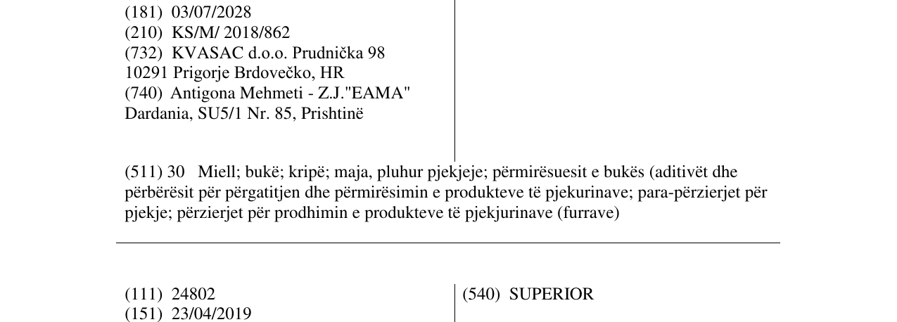 Zëri i markës PANE PURO në buletin
