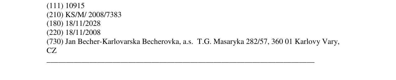 Zëri i markës BECHEROVKA në buletin