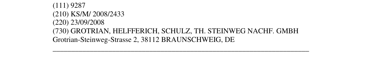 Zëri i markës GROTRIAN-STEINWEG në buletin