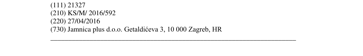 Zëri i markës JAMNICA UZ SVAKI OBROK në buletin