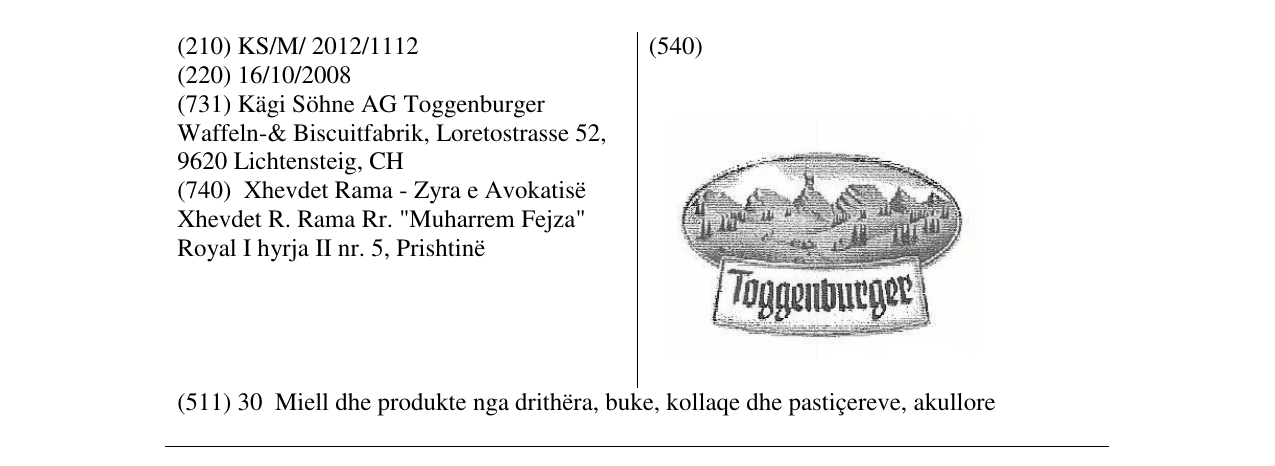 Zëri i markës Toggenburger në buletin