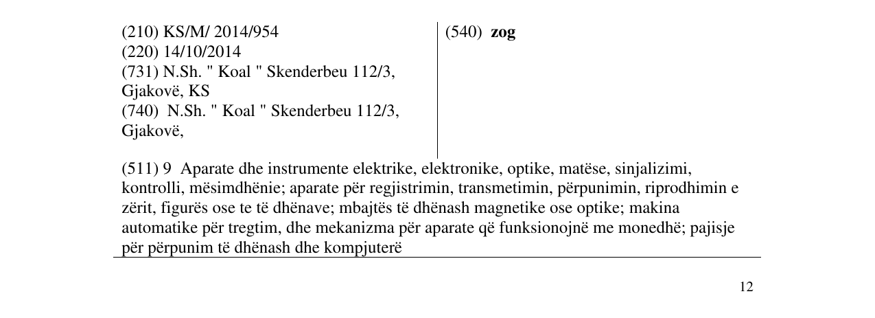 Zëri i markës zog në buletin