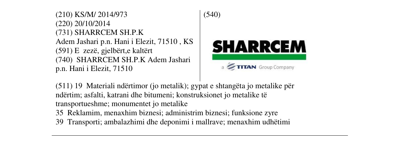 Zëri i markës Markë figurative në buletin