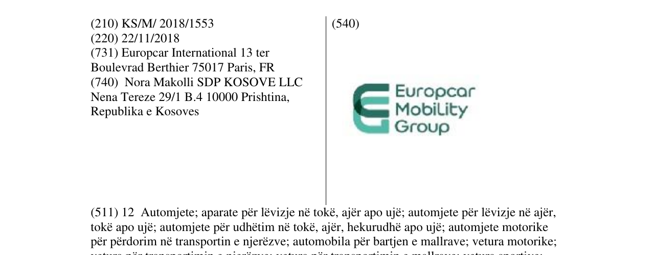 Zëri i markës Europcar Mobility Group në buletin