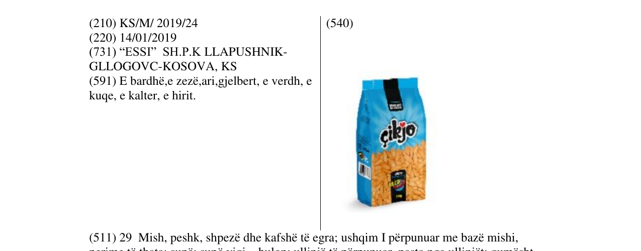 Zëri i markës Markë figurative në buletin