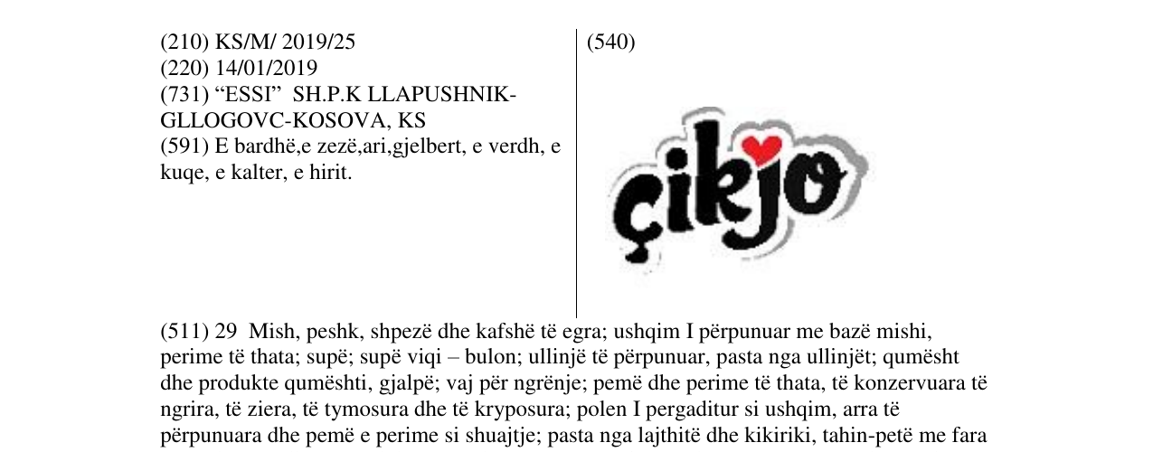 Zëri i markës Markë figurative në buletin